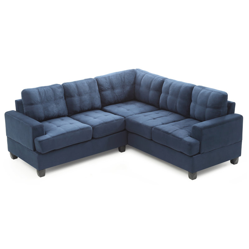 Penta Sandridge Sectional, Navy Blue Polyester Blend