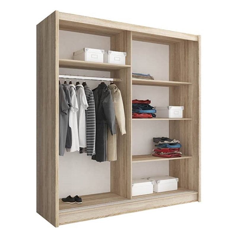 Saulsbury 2 Door Manufactured Wood Wardrobe, White, 214cm H x 180cm W x 62cm D