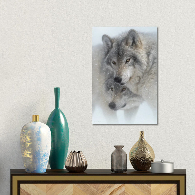 Wild Devotion - Gray Wolves, Canvas, 18" H x 12" W x 1.5" D
