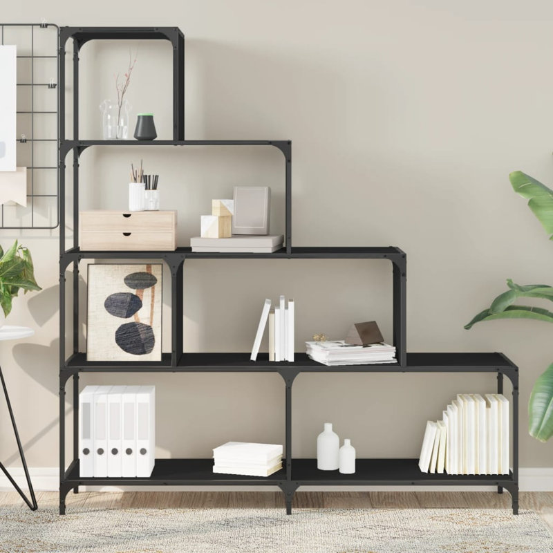 Arielis 149cm H x 139cm W Bookcase, Black