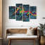 «Duo Horse Color Splash Paint», reproduction sur toile-93059025