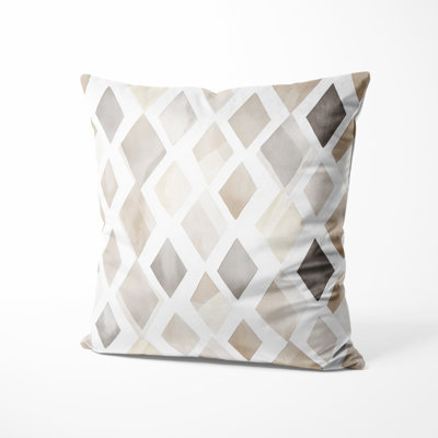 Modern Decorative Cushion - Geometric Soft Diamonds Printed Throw Pillow
