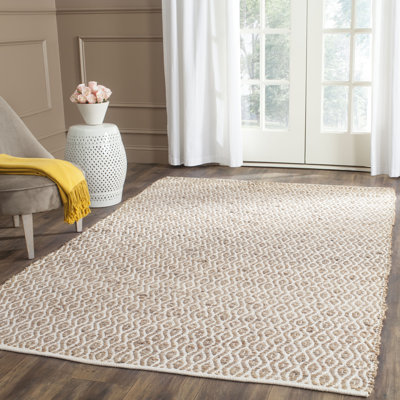 Arria Hand Woven Jute/Cotton Geometric Rug in Natural