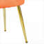 Ensemble de 2 chaises de salle à manger rembourrées en velours orange riche avec pieds en métal doré-214492708