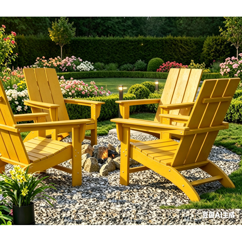 Chaise Adirondack en plastique / résine Barbour Greenture, Jaune