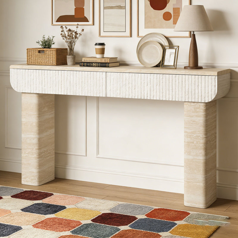 Console, canapé, Beige + jaune