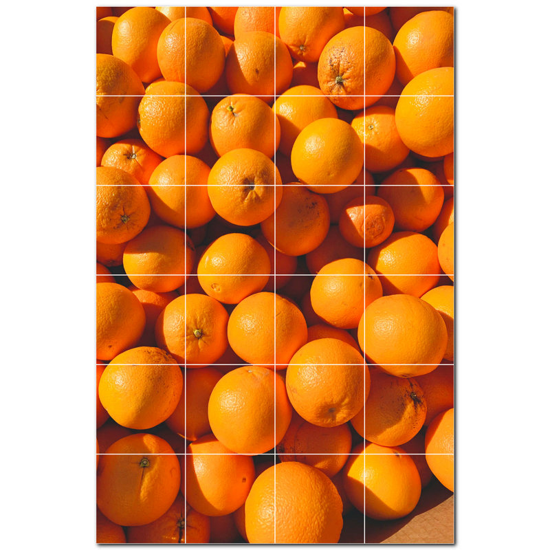 Murale en céramique satinée Fruit Photo 4,25 po x 4,25 po