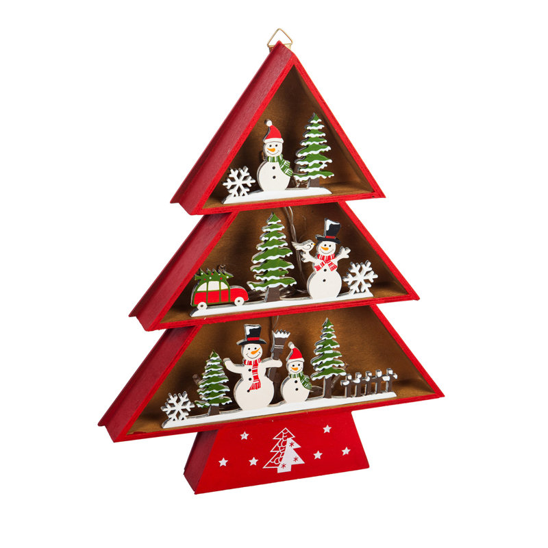 Arbre de noël en bois à del haut