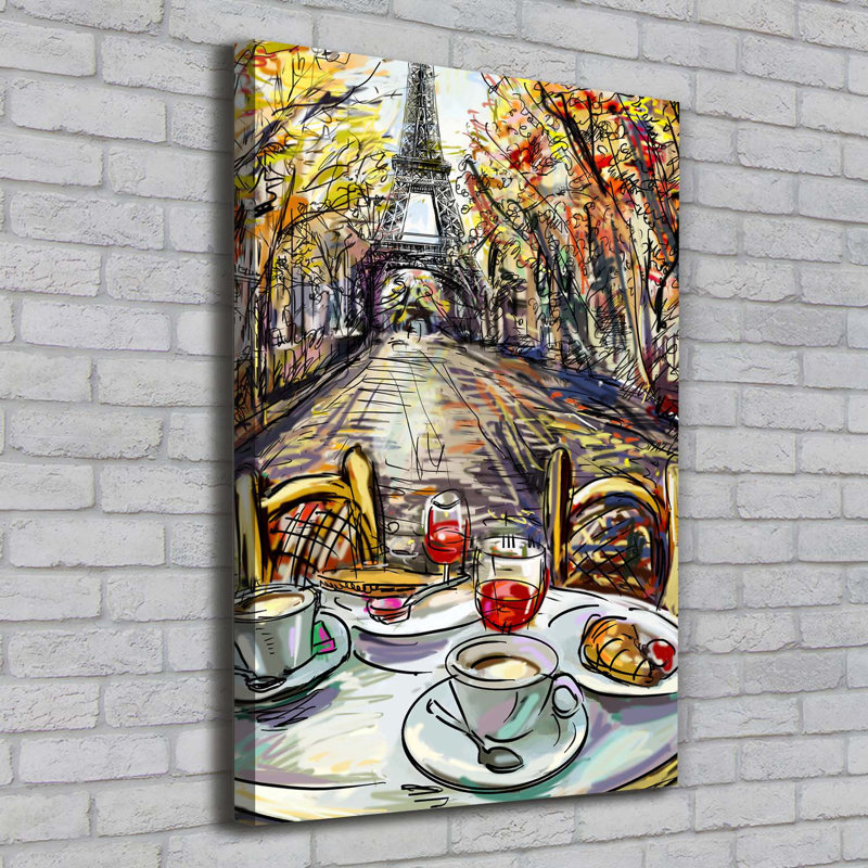 Breakfast In Paris - Wrapped Canvas Print