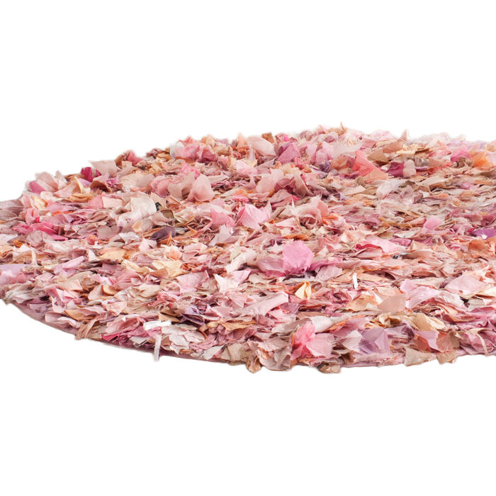 Tapis géométrique tissé à la main Godsey, Rond 4 pi