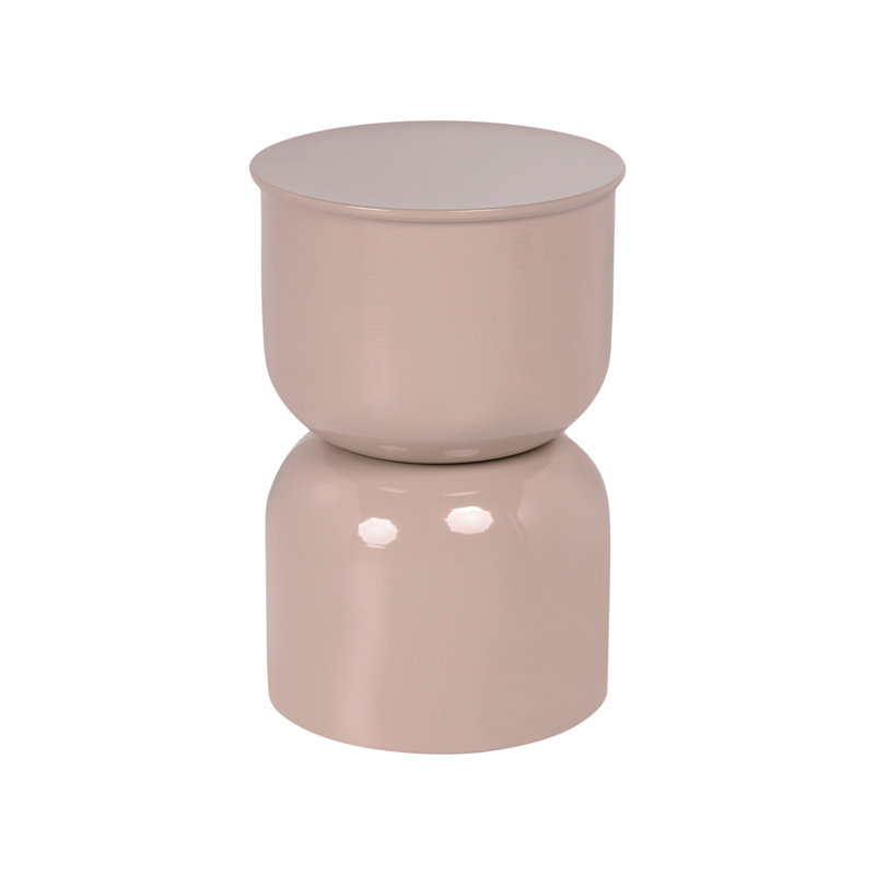 Drum End Table, Beige