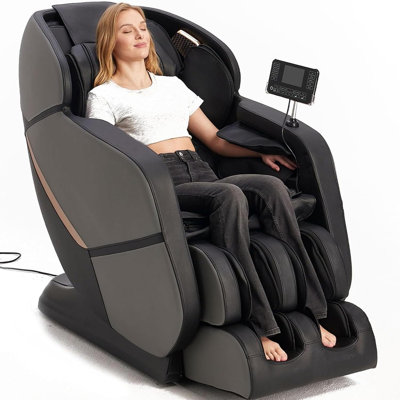  YJ-V10 Black Full Body Massage Chair YITOUCH V10 4D Ebern Designs Massage Chair Recliner with Dual Heat (Lumbar & Leg), USB Charging & Voice Control, Large Display and Body Scan