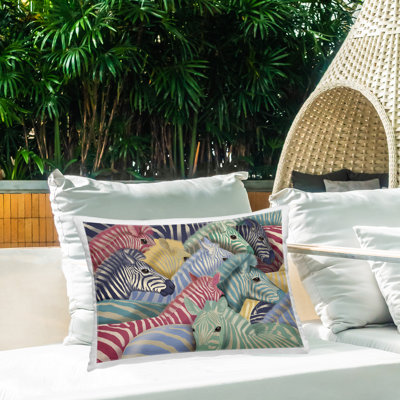 Coussin décoratif d'extérieur à imprimé zébré moderne par Fab Funky