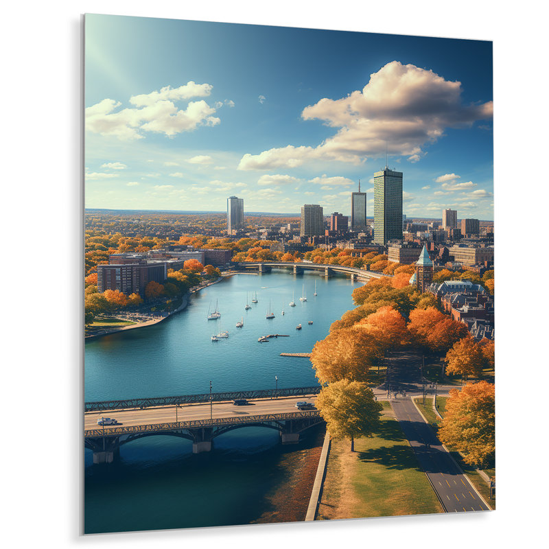 Boston City Cityscape Spot II - décoration murale en métal Cityscapes, H 20 po x l 12 po x P 1 po