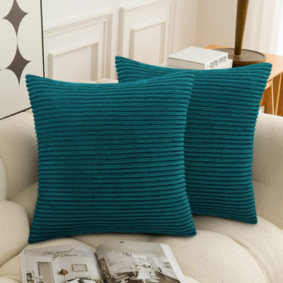 Striped Crushed Velvet Cushion Cover (Set Of 2) 