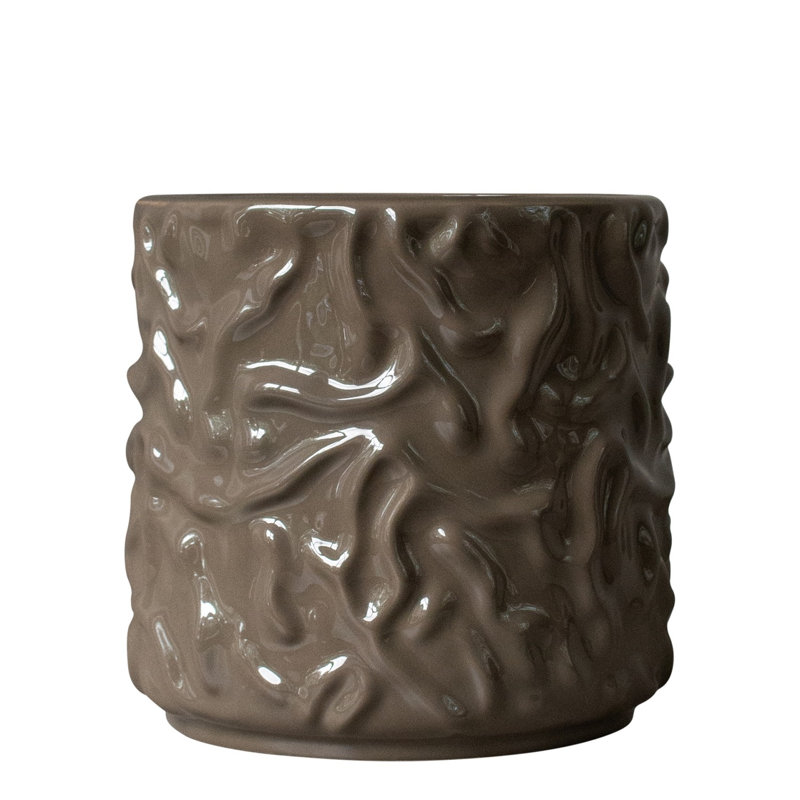 Vase de table en céramique Josephine, Grège, H 9,45 po x l 4,75 po x P 4,75 po