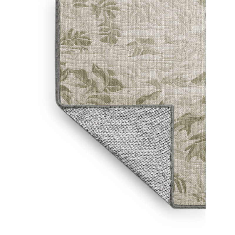 Machine Washable Gray Area Rug, Round 5'