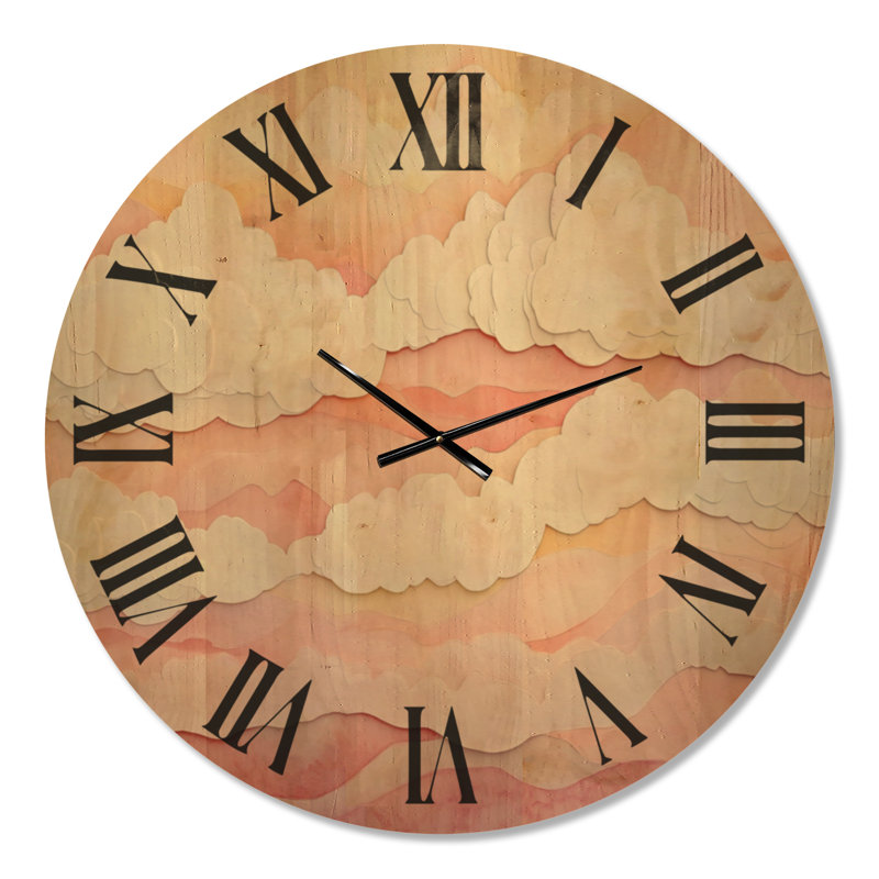 Horloge murale surdimensionnée en bois Sky, Surdimensionné