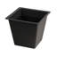 Jardinière cubique noire de 28 cm – Jardinière carrée en résine tressée avec insert