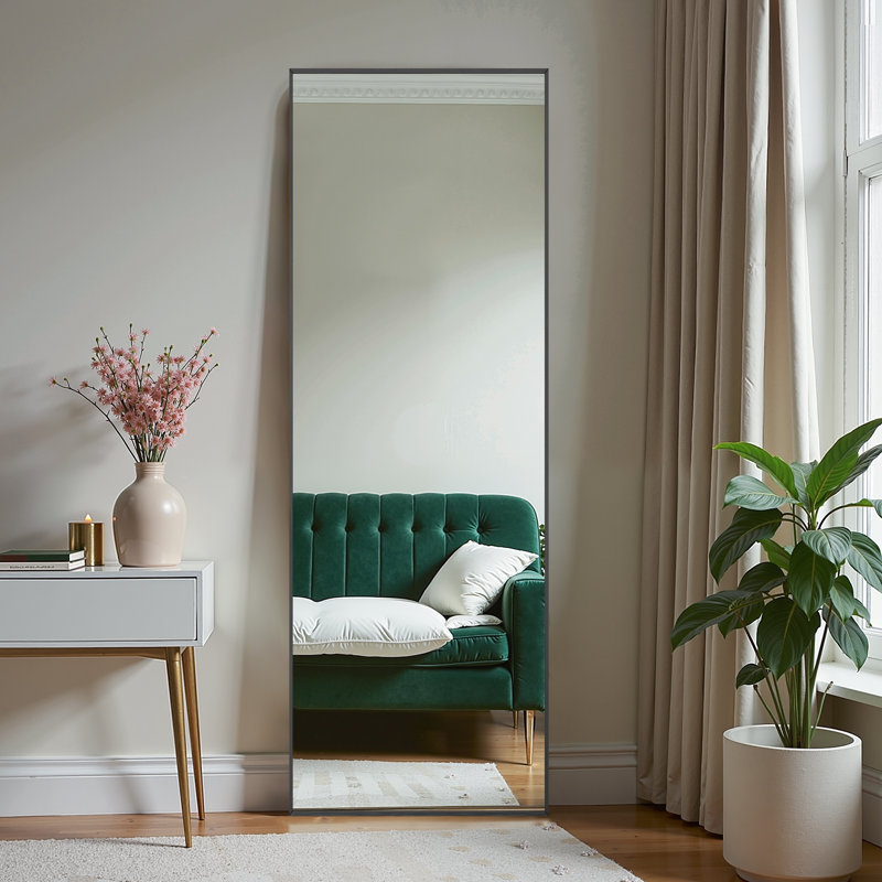 Arstides Metal Mirror, Black, 71" x 24"