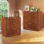 Wave-Textured 3-Drawer Dresser, Compact Nightstand with Waterproof MDF Top