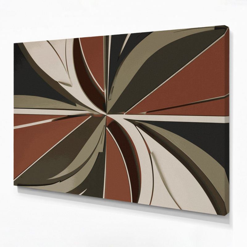 Geometric Abstraction 87 Brown Canvas Wall Art, 24" H x 36" W