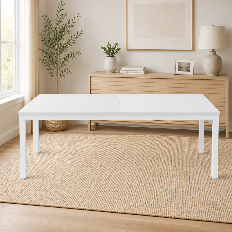 Table de salle à manger rectangulaire de 78 po pour 6 à 8 personnes, Blanc