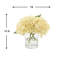 Hydrangea Arrangement In A Clear Glass Vase