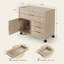 Classeur 19 "à 5 tiroirs avec roulettes - coffre de rangement sous le bureau, conception en bois cannelé pour l'organisation de bureau à domicile-1925987068
