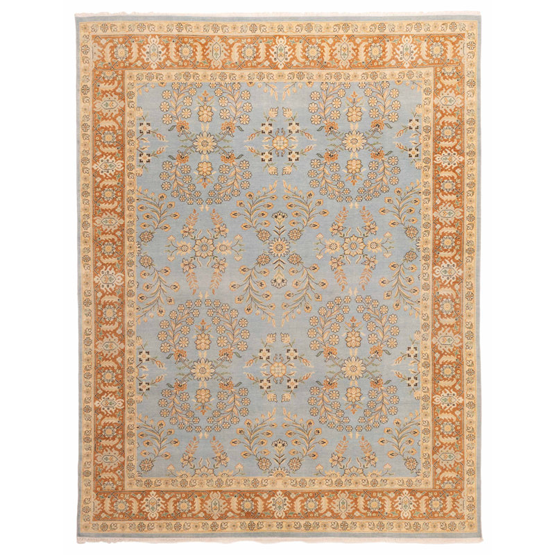 Tapis bleu Jamshidpour 9 pi 0 po x 11 pi 7 po