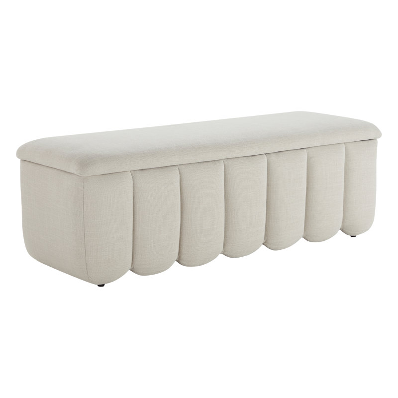 Banc de rangement rectangulaire de 53,5 po de largeur Jeddo, Lin Performance Effie