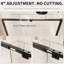 Porte de douche pivotante demi-cadre l 38 à 42 po x H 71 po en noir mat avec verre trempé-123417619-108624642