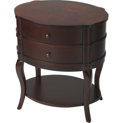 Jarvis Oval 2-Drawer Side Table