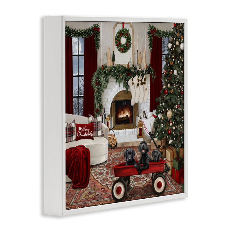 Art de giclée encadrée de Christmas Hearth Lounge par Grateful Licensing, Estampe numérique encadrée blanc bord de mer