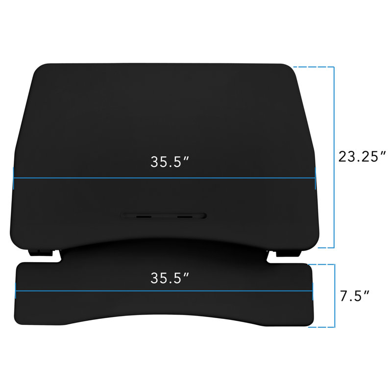 Black Adjustable Metal Standing Desk Converter with Keyboard Tray