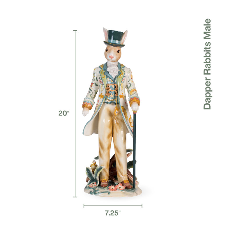 Fitz and Floyd Dapper Rabbits Male Figurine