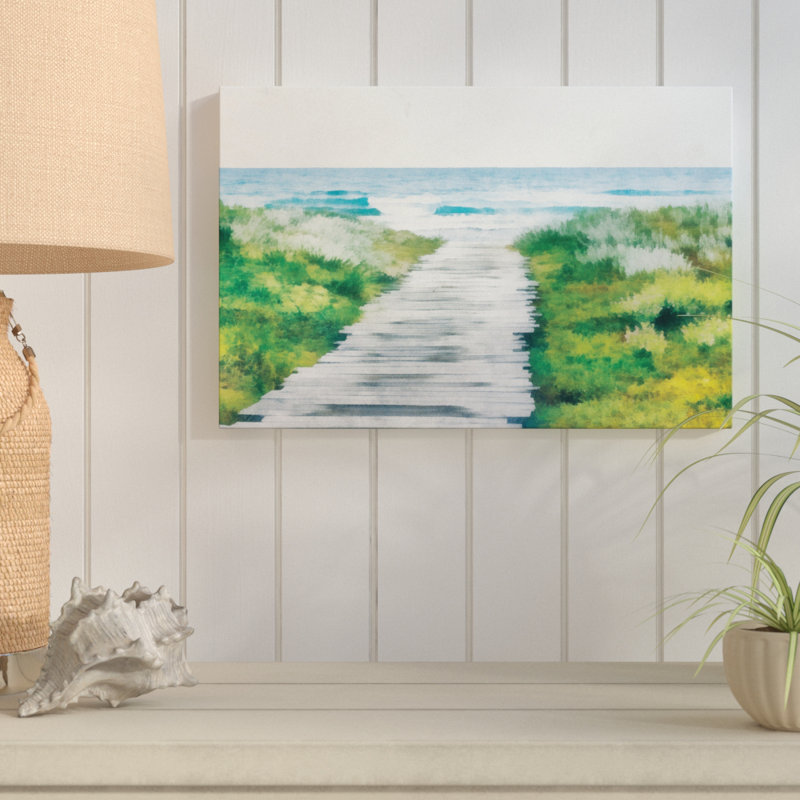 " Beach Path Coastal Landscape ", 20" H x 30" W, Wrapped Canvas