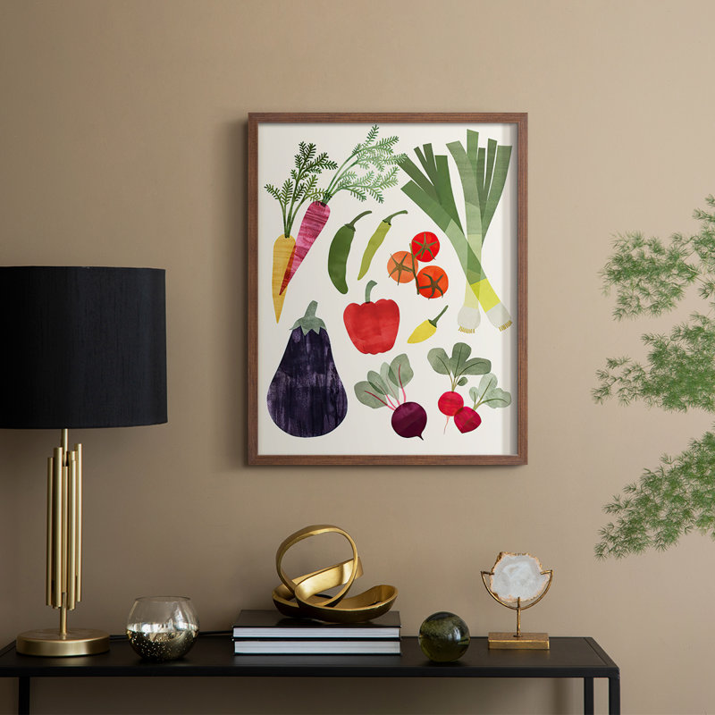 «Garden Offrant I», reproduction encadrée - bois massif, H 11 po x l 9 po, Noyer