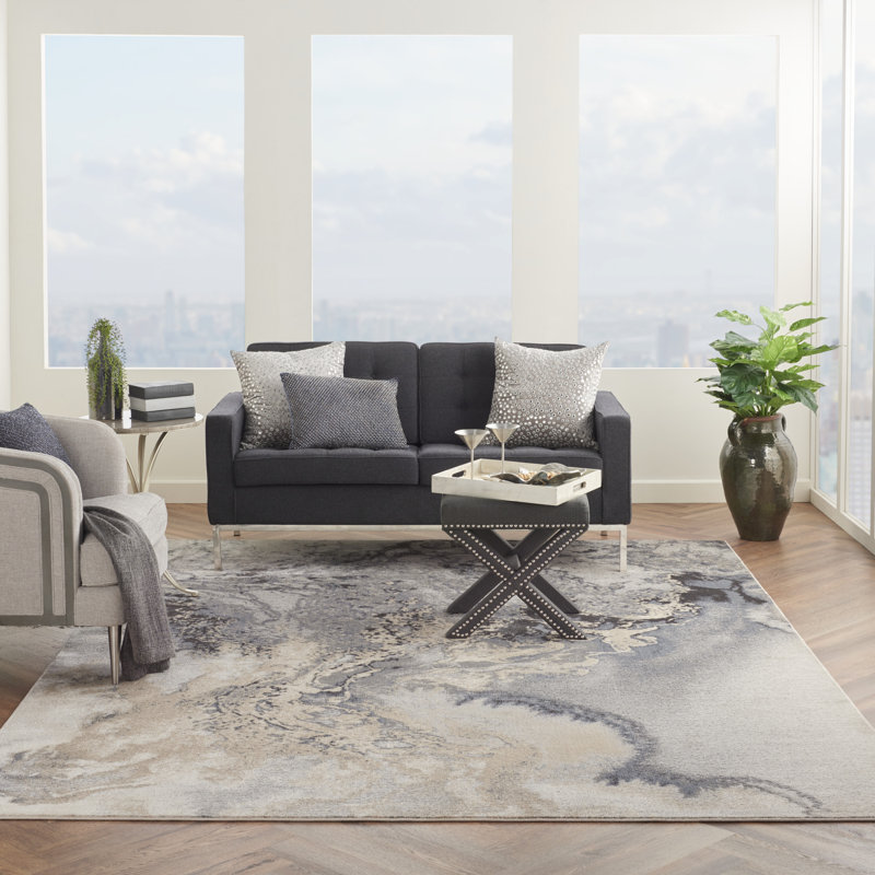 Tapis gris contemporain Ashli, Rectangle 9 pi x 12 pi