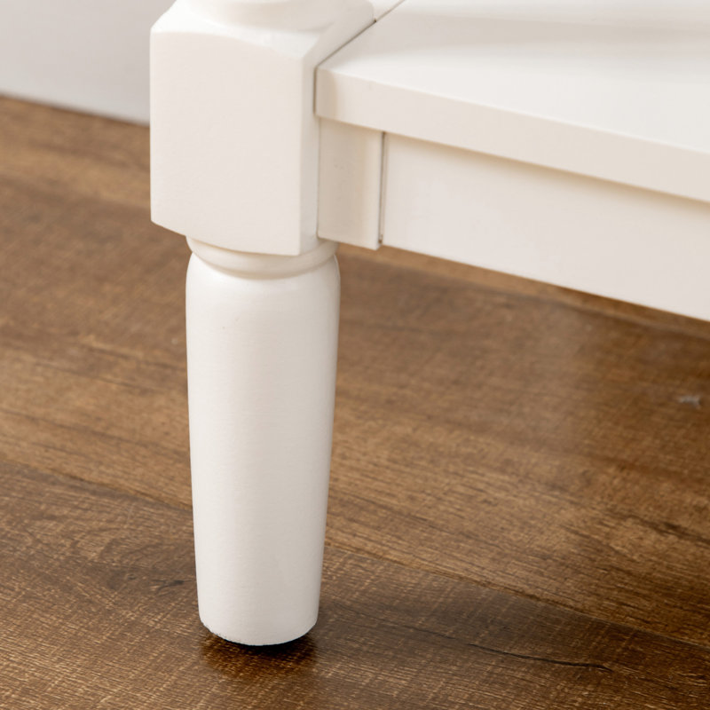 Table d'entrée vintage avec tablette, design élégant - console blanche avec tiroirs inférieurs