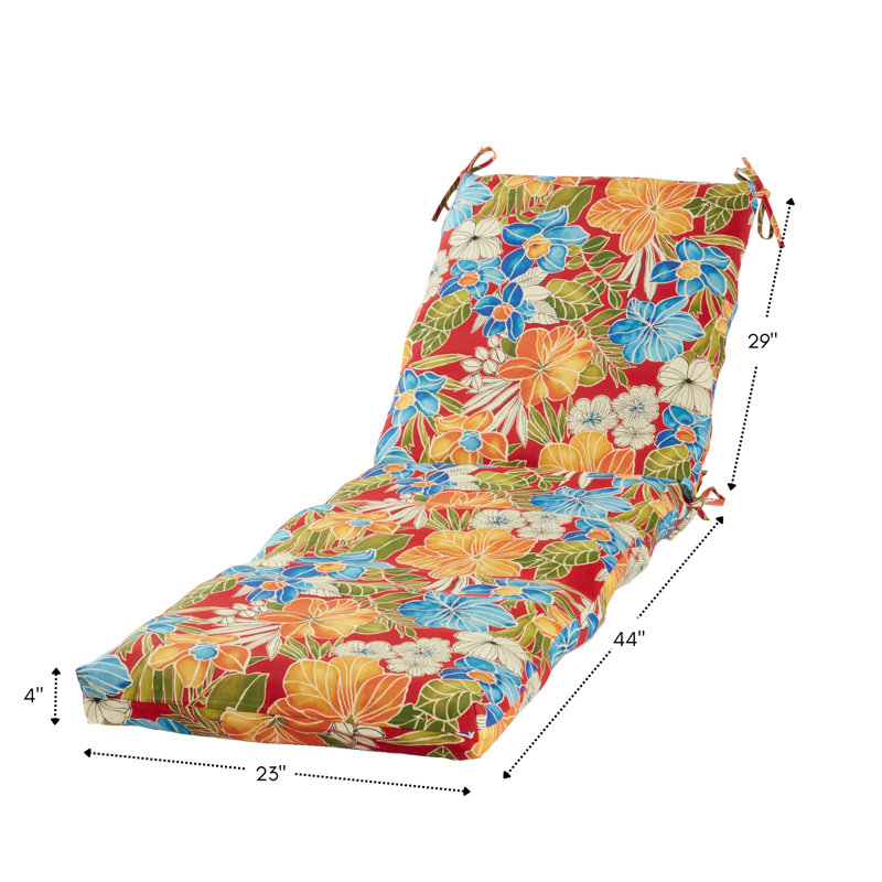 Coussin de chaise longue d'extérieur, Rouge Aloha