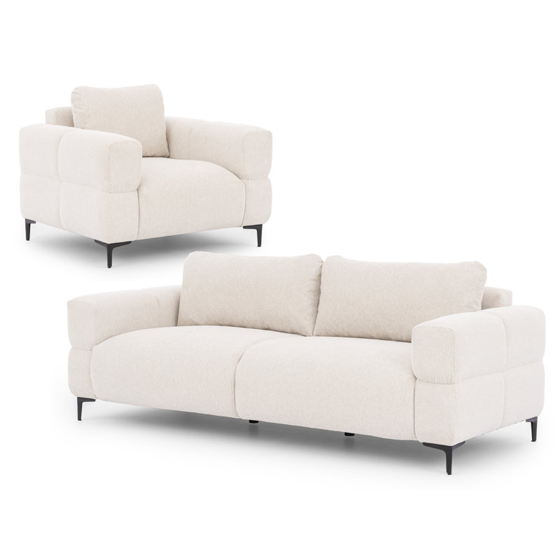 Cardea 2 - Piece Living Room Set, Cream