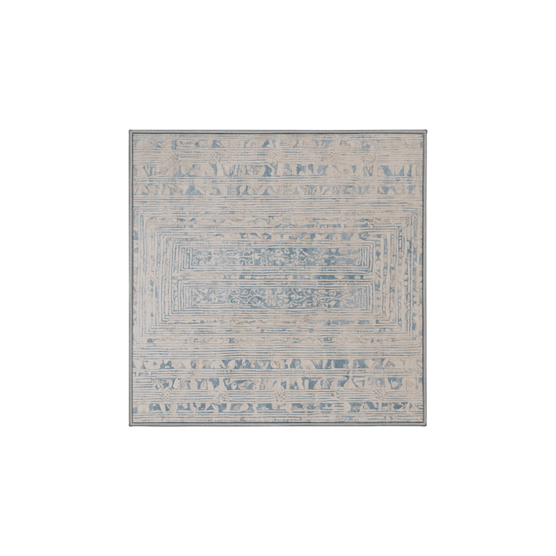 Machine Washable Gray Area Rug, Square 8'