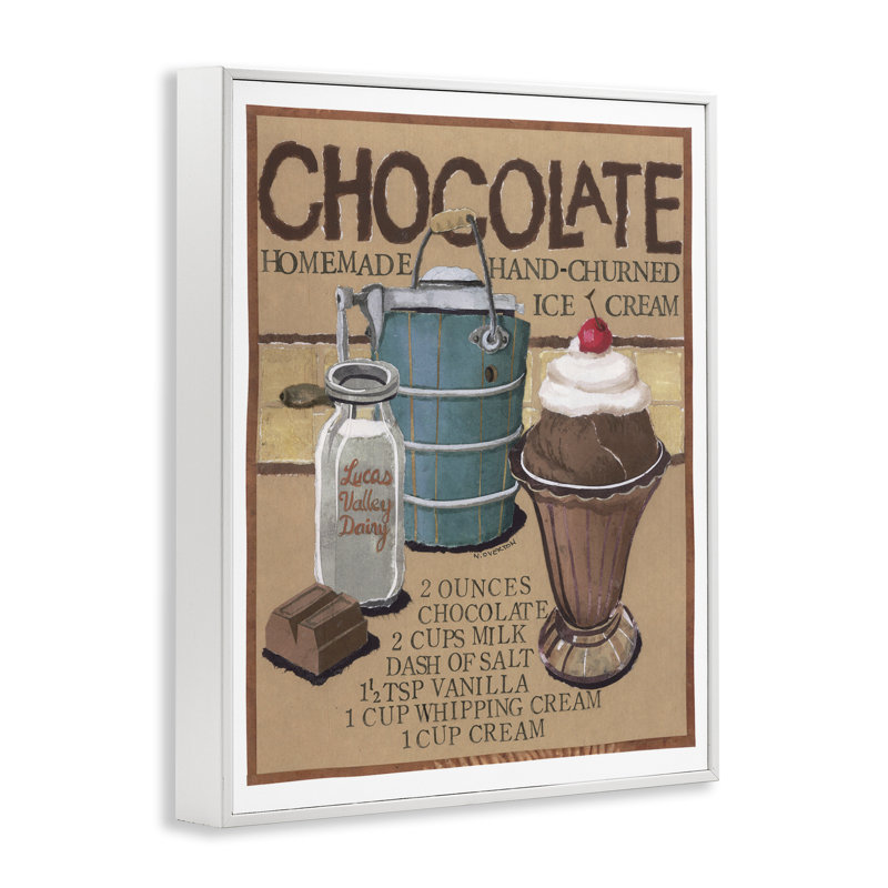 Art chocolat et crème glacée par Nancy Overton, Estampe numérique encadrée blanc bord de mer, H 30 po x l 24 po