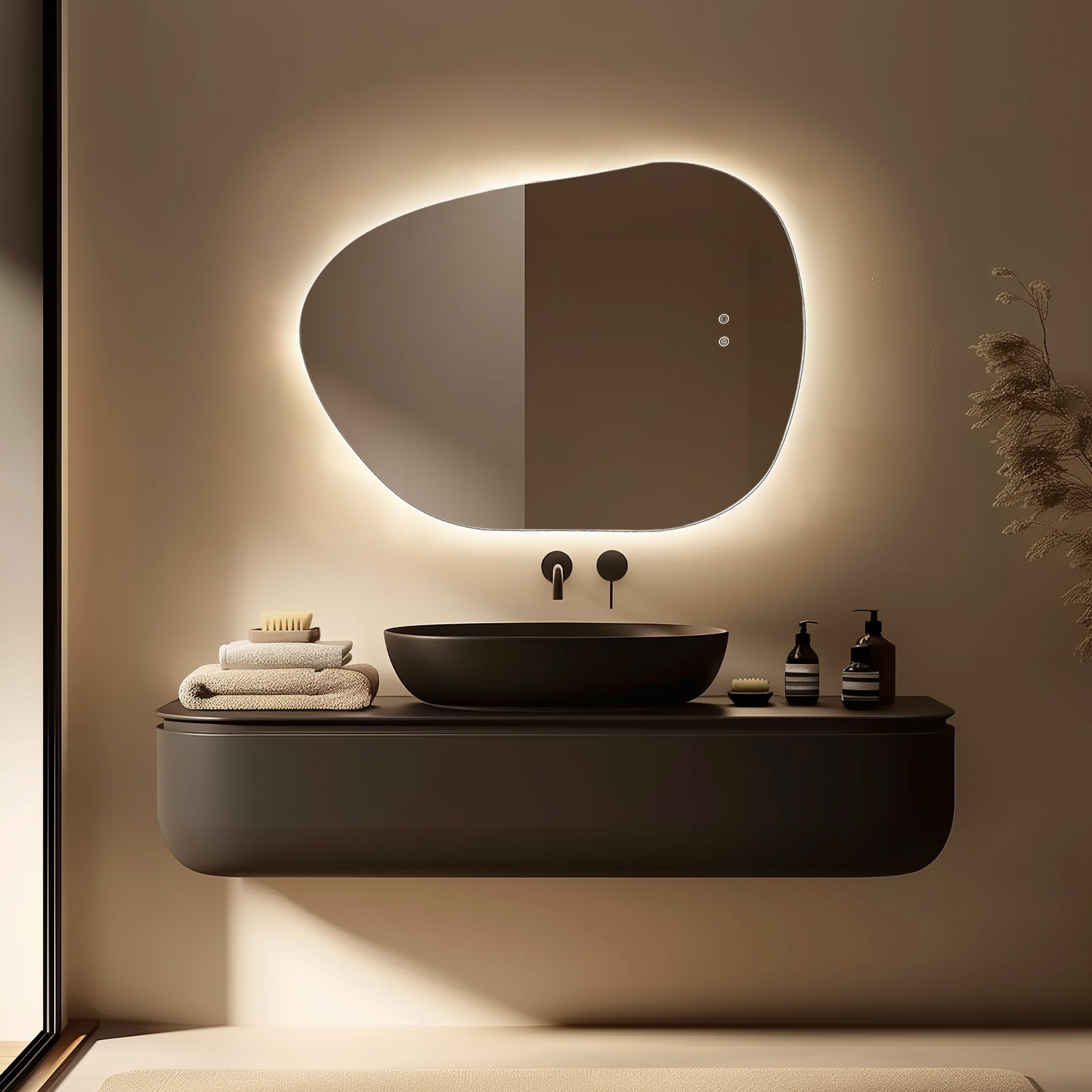 Wrought Studio Dibbrun Frameless Lighted Bathroom Mirror Anti-Fog LED ...