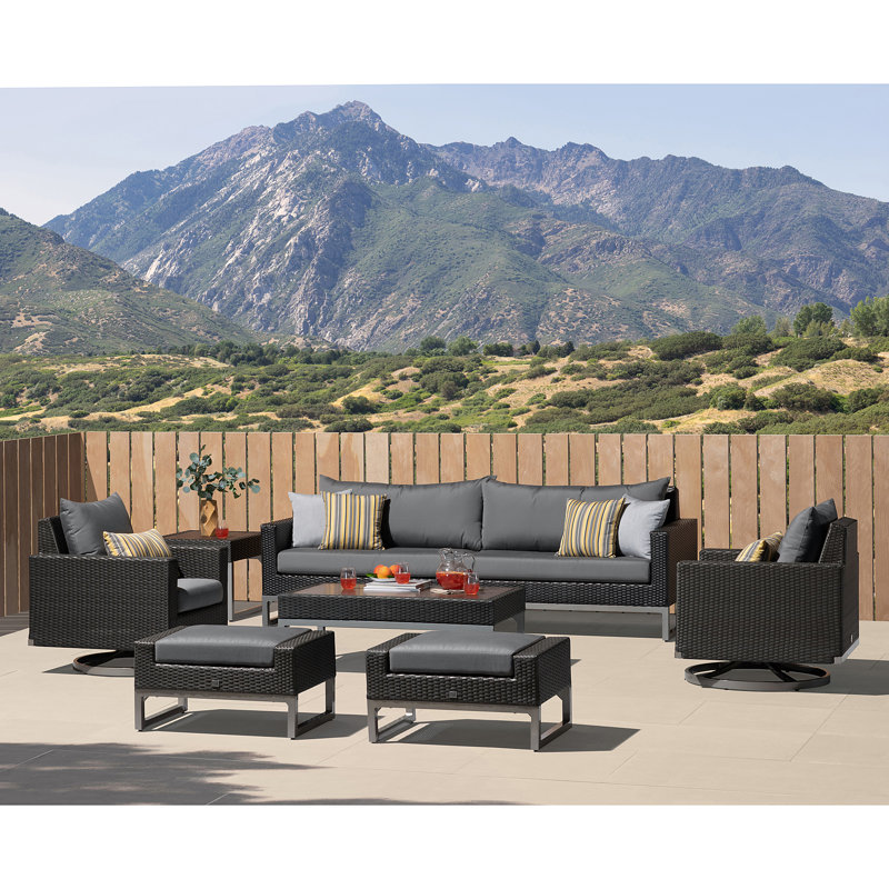 Ensemble de conversation avec coussins Sunbrella, Sunbrella® gris anthracite, Brun