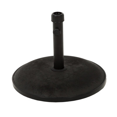33 Lbs Black Concrete Umbrella Stand, Supports Up To 5-Feet Umbrella, 18.08" Deep X Wide 13.41" High Stand In Black, Holds Umbrellas 5 Feet, Measurements