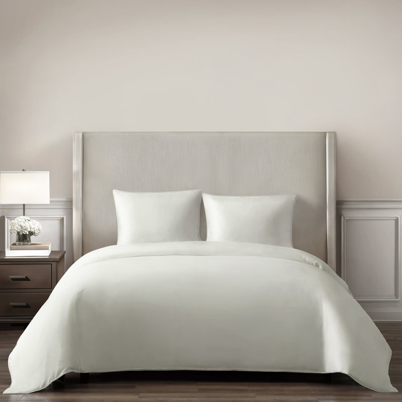 Silken Sateen TENCEL Duvet Cover Set , Gray, Queen
