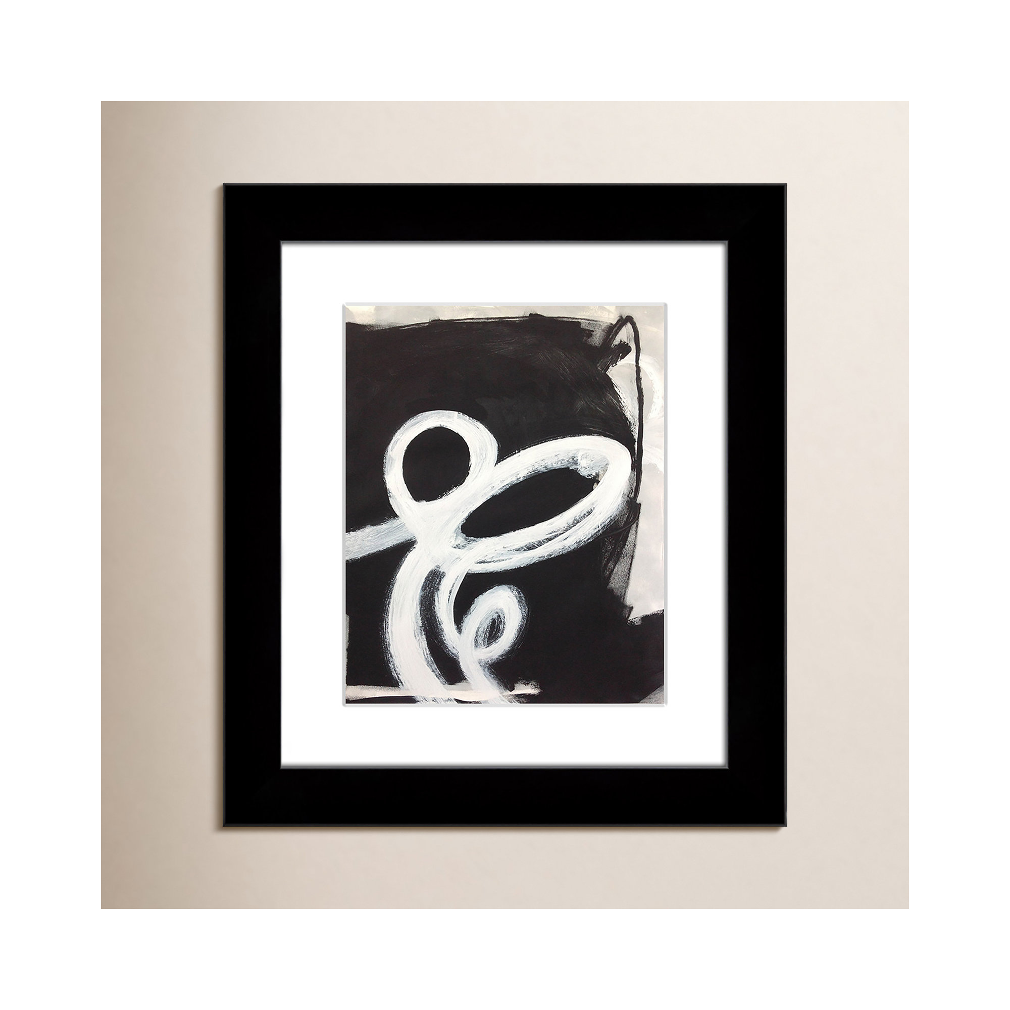 Ansonia Swirly Swirls II Framed On Paper by  Print, Black Cube Frame Matted, 16.5" H x 14.5" W x 1.25" D  
