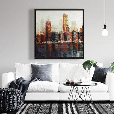 «Abstract Red Cityscape» sur toile